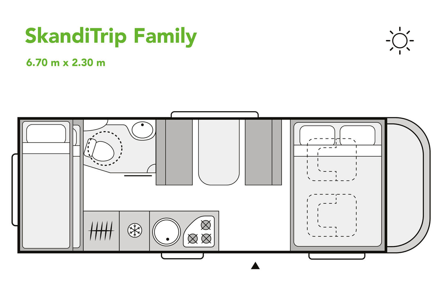 SkandiTrip family motorhome night time blueprint